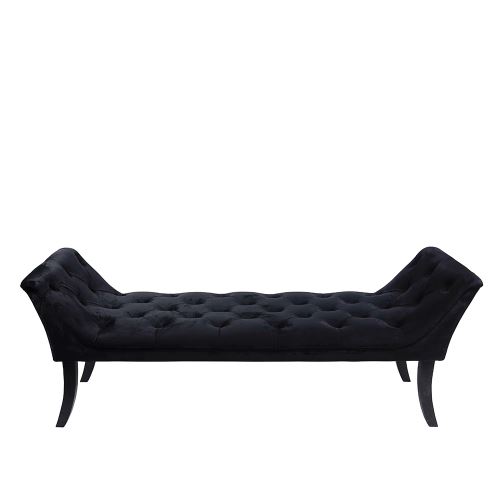 Kondela 290574 Dizajnová lavica, čierna Velvet látka HEMY TYP 1 45 x 160 x 63 cm
