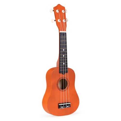 ECOTOYS MF019E BROWN Detské drevené ukulele so 4 nylonovými strunami