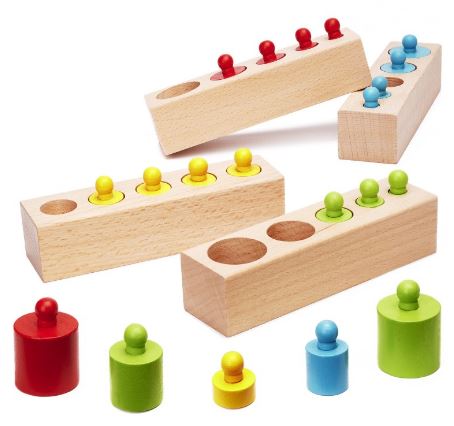 KIK Montessori drevené valcové závažie farebné KX6290
