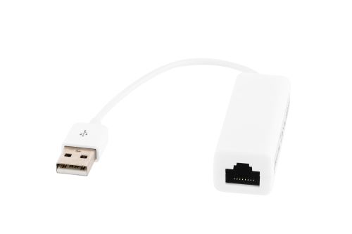 Cabletech Adaptér sieťovej karty USB 2.0 RJ45 LAN 10/100 Mb, biely KOM0986