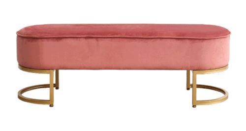 Kondela 366093 Dizajnová lavica ružová Velvet látka MIRILA NEW