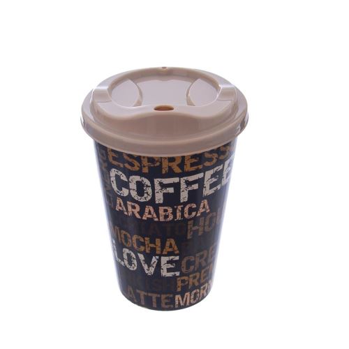 Orion Plastový pohár COFFEE s viečkom 0,45 l ASS 121770