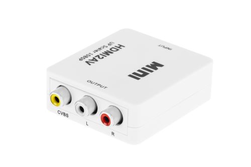 Cabletech Prevodník signálu Zásuvka HDMI - Zásuvka AV - CHINCH CVBS + AUDIO biely KOM0982