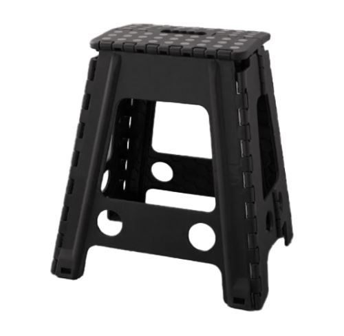 KIK KX4404_3 Protišmyková skladacia stolička 39 cm čierna