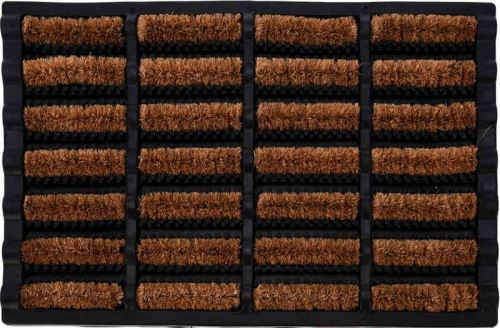 Homestyling Rohožka z kokosového vlákna 40 x 60 cm čierno-hnedá KO-208000500