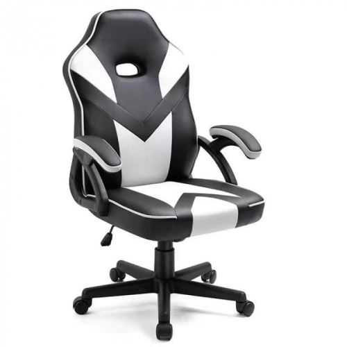 Mirpol Čiernobiela výškovo nastaviteľná herná stolička Pixel UT-C555 BLACK+WHITE