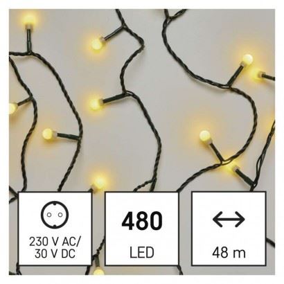 EMOS Lighting LED vianočné cherry reťaz – guličky D5AW05, 48 m, teplá biela 1550050003