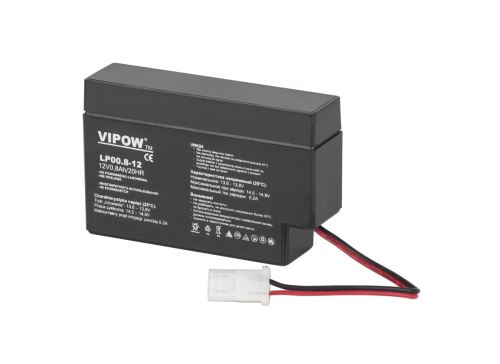 Gélová batéria VIPOW 12V 0,8Ah BAT0221 čierná