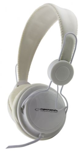 Esperanza Audio Stereo slúchadlá s ovládaním hlasitosti, biele EH148W