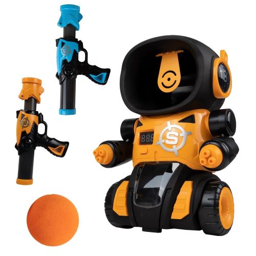Kruzzel 21833 Strieľajúca hra robot s 2 pištoľami a loptičkami 16800 oranžový