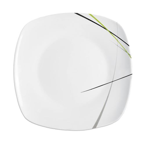 Orion 128256 porcelánový plytký hranatý tanier Green