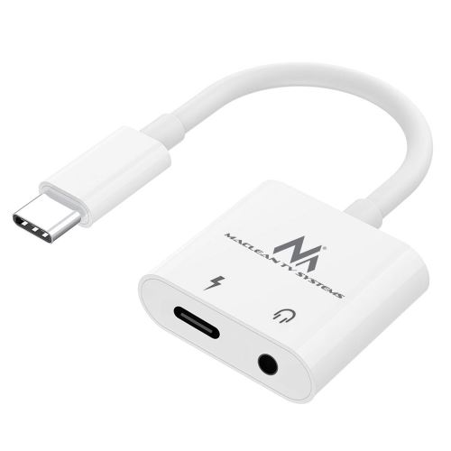 Maclean Adaptér USB Type-C na 3,5 mm mini jack PD MCTV-848 79102 biely