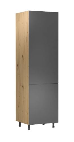Kondela 263673 Potravinová skrinka s policami, šedý mat, LANGEN D60R hnedá drevotrieska 58 x 6 x 212 cm