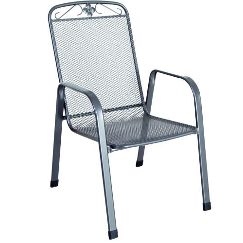 Stohovateľná stolička z ťahokovu, tmavo šedá 75 x 57 x 93 cm MWH Savoy 879000