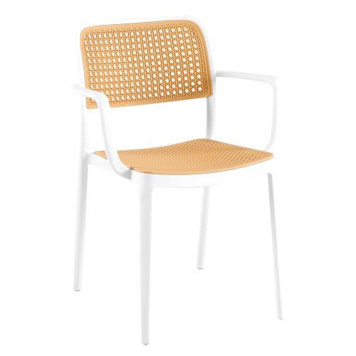 Kondela 373361 Stohovateľná stolička biela, béžová RAVID TYP 2