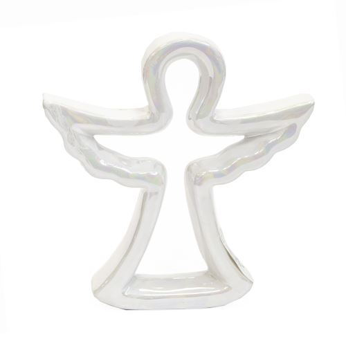Indecor Anjel keramický biely perleť 15x3x16 cm X07921