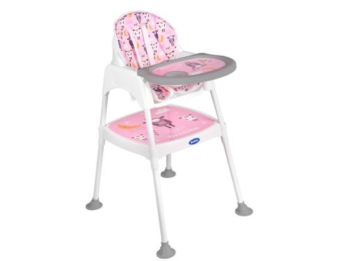 KIK KX5317_3 Detská ružová stolička na kŕmenie 3v1