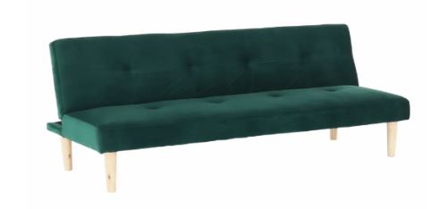 Kondela 259661 Pohovka rozkladacia, smaragdová Velvet látka ALIDA 68 x 178 x 66 cm