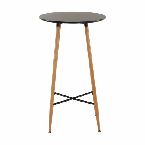 Kondela 261521 Barový stôl čierna, dub priemer 60 cm IMAM