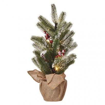 EMOS Lighting LED vianočný stromček zasnežený DCTW04, 52 cm, 3x AA, vnútorná, teplá biela 1550000027