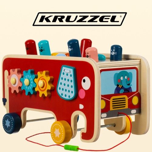 Kruzzel 20349 Drevený slon - 2x kladivo 16273