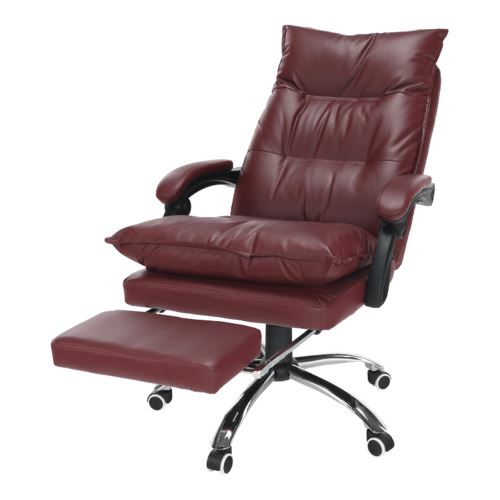 Kondela 231381 Kancelárske kreslo s podnožou ekokoža bordó DRAKE 85 x 72 x 111 cm