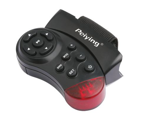 Univerzálny diaľkový ovládač pre autorádiá PEIYING namontovaný na volante čierny PY0001