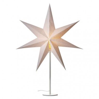 EMOS Lighting DCAZ06 Svietnik na žiarovku E14 s papierovou hviezdou biely, 67x45 cm, vnútorné 1550005005