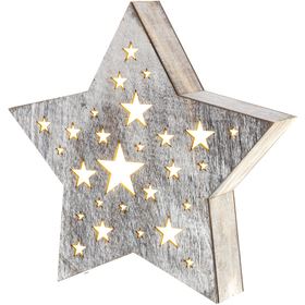 RETLUX RXL 347 Drevená hviezda s hviezdičkami malá 1 LED, teplá biela 50003942