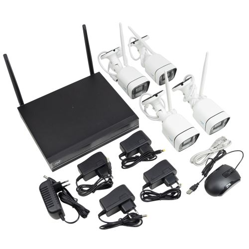 PNI House WiFi660 NVR 8-kanálová súprava video sledovania so 4 vonkajšími bezdrôtovými kamerami 3MP, P2P, IP66