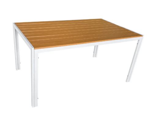 Kondela 371792 Záhradný stôl biela oceľ, dub BONTO