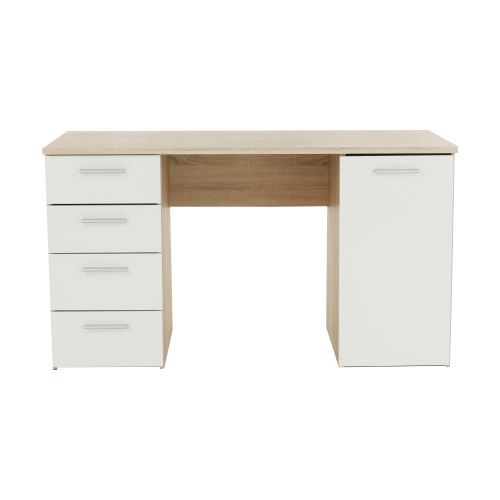 Kondela 83725 PC stôl hnedá, biela EUSTACH drevotrieska 60 x 137 x 76.3 cm