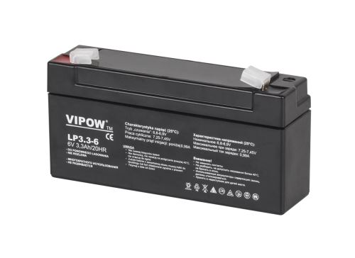 Gélová batéria VIPOW 6V 3,3 Ah BAT0205 19 mOhm