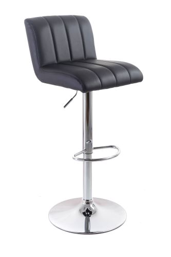 G21 Barová stolička Malea koženková, prešívaná black 60023096