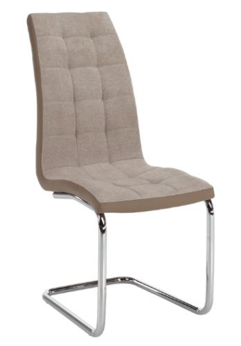 Kondela 201217 Jedálenská stolička béžová látka, ekokoža, chróm SALOMA NEW