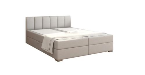 Kondela 236871 Boxspringová posteľ 160x200, svetlo šedá, RIANA KOMFORT látka 215 x 160 x 90 cm