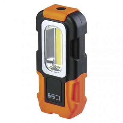 Emos P3888 COB LED pracovné svietidlo, 180 lm, 3x AAA, čierno-oranžová 1440813100