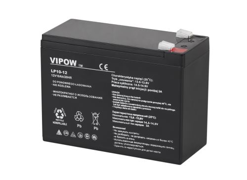 Gélová batéria VIPOW 12V 10Ah čierna BAT0215