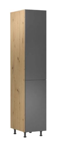 Kondela 263675 Potravinová skrinka s policami hnedá, šedá univerzálna LANGEN D40SP drevotrieska 58 x 40 x 212 cm