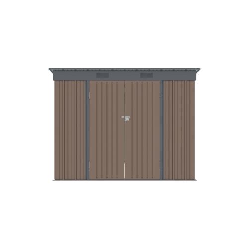 Riwall PRO RMSP 6x8 Brown záhradný domček kovový 2,4 x 1,8 m s pultovou strechou SM-F68K-H158-B