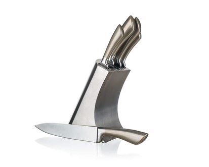 BANQUET Sada nožov METALLIC Platinum, 5 ks a nerezový stojan 25049009