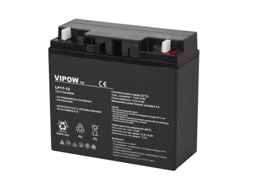 Gélová batéria VIPOW 12V 17,0Ah BAT0212 čierná