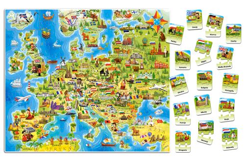 Castorland KX4796 Vzdelávacie puzzle mapa Európy 212 dielikov