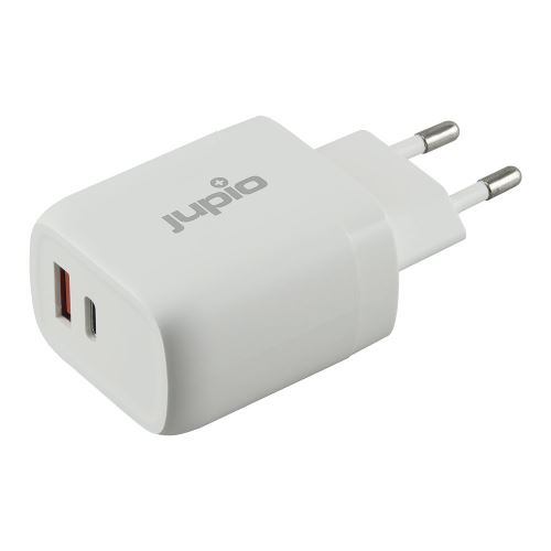 Jupio 54988054 Adaptér Dual USB GaN Charger 30W - zásuvka / USB + USB-C biela
