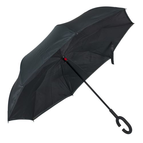 KIK Obojstranný skladací dáždnik čierny KX7788