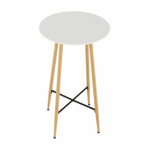 Kondela 261519 Barový stôl biela, dub priemer 60 cm IMAM