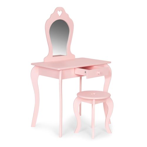 ECOTOYS FH-KF200011-P PINK Veľký detský toaletný stolík so zrkadlom ružová farba