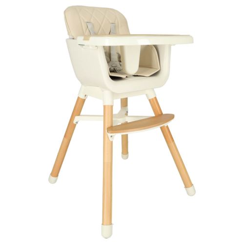 KIK KX4515 Detská jedálenská stolička s podnožkou béžová farba
