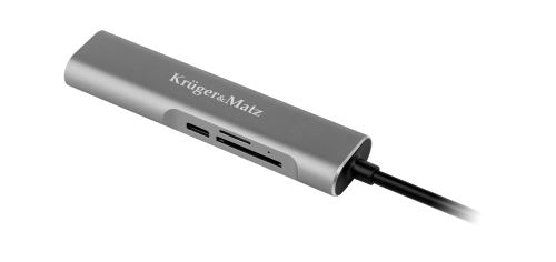 Adaptér (HUB) USB typu C na port HDMI / USB3.0 / SD / MicroSD / C port Kruger & Matz KM0390