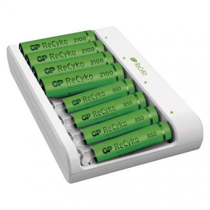 GP Nabíjačka batérií Eco E811 B51819 + 4× AA 2100 + 4× AAA, biela 1604881100